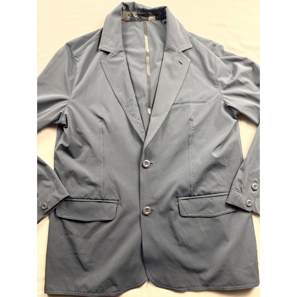 Stio Crester Blazer Mens 40 Gray Stretch Topographic Camo Trim Performance Work
